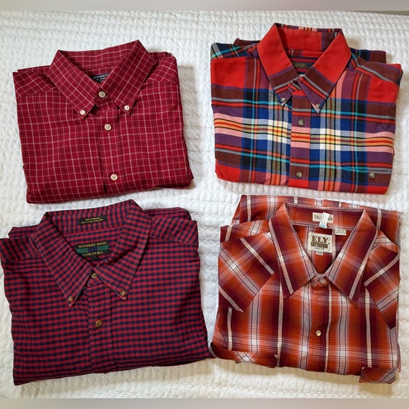 Various Other - Men’s Plaid Button Down Bundle (4) XL/XXL Casual Lot (Ely Cattleman & more)